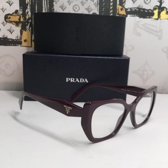 New Authentic 👓 Prada PR 18WV VIY1O1 Eyeglasses – Garnet - Picture 4 of 12